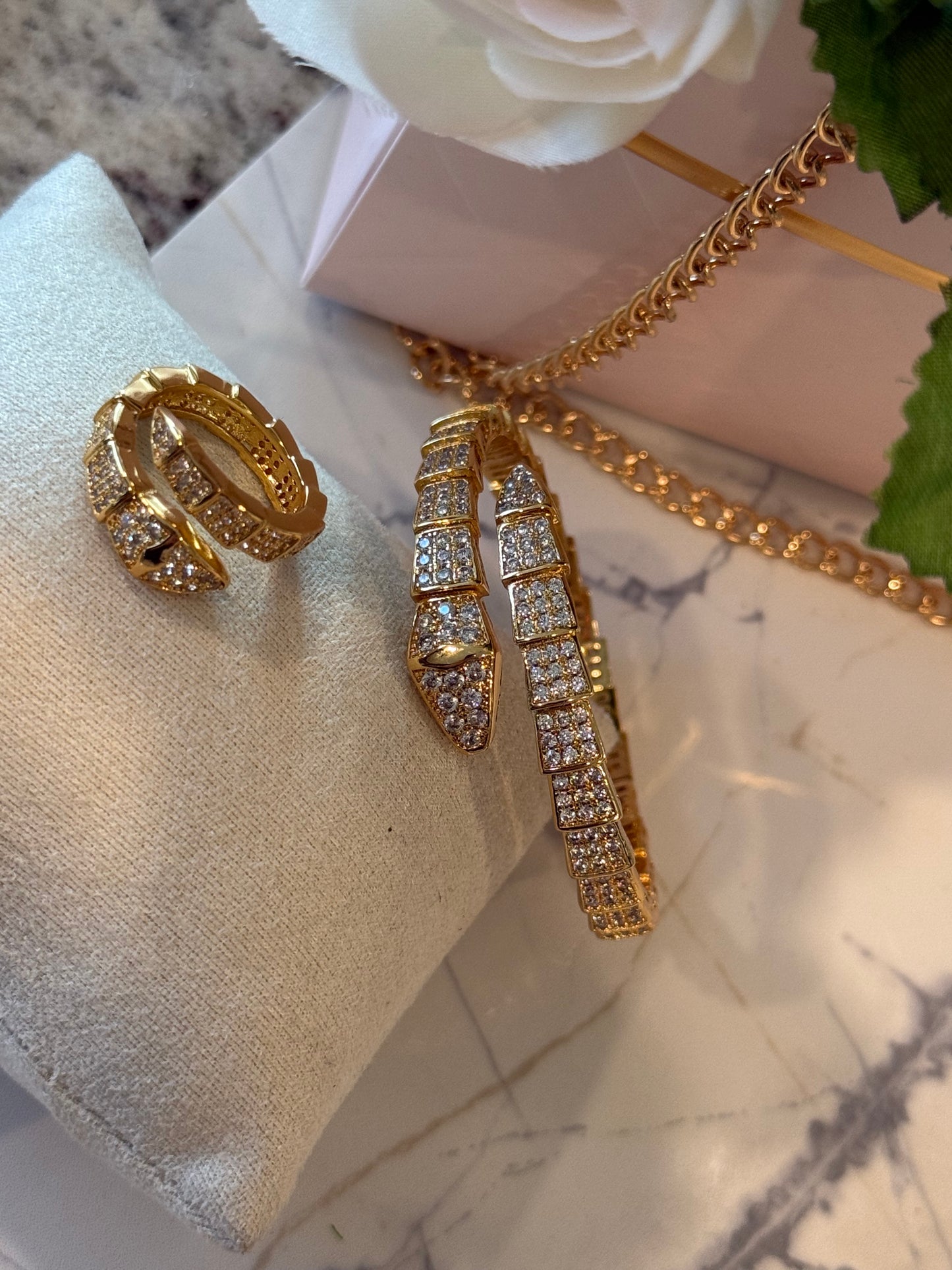 Snake bracelet with ring