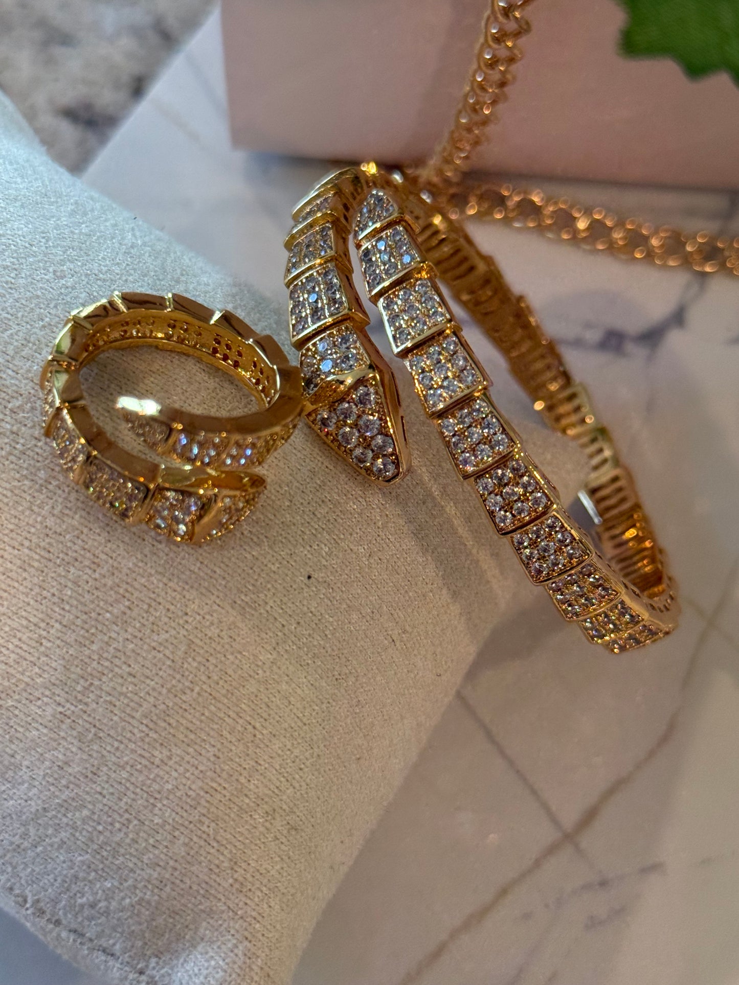 Snake bracelet with ring