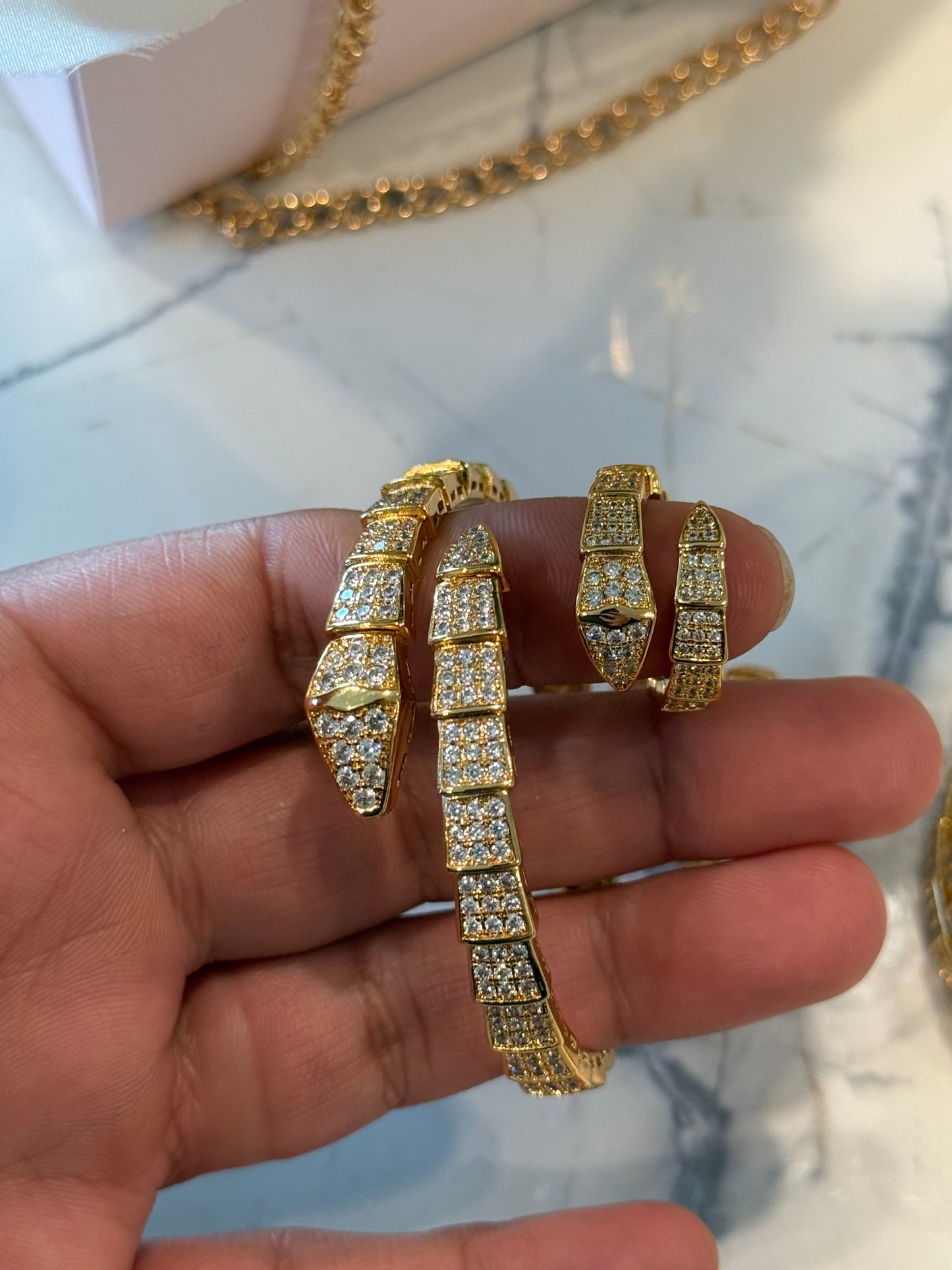 Snake bracelet with ring
