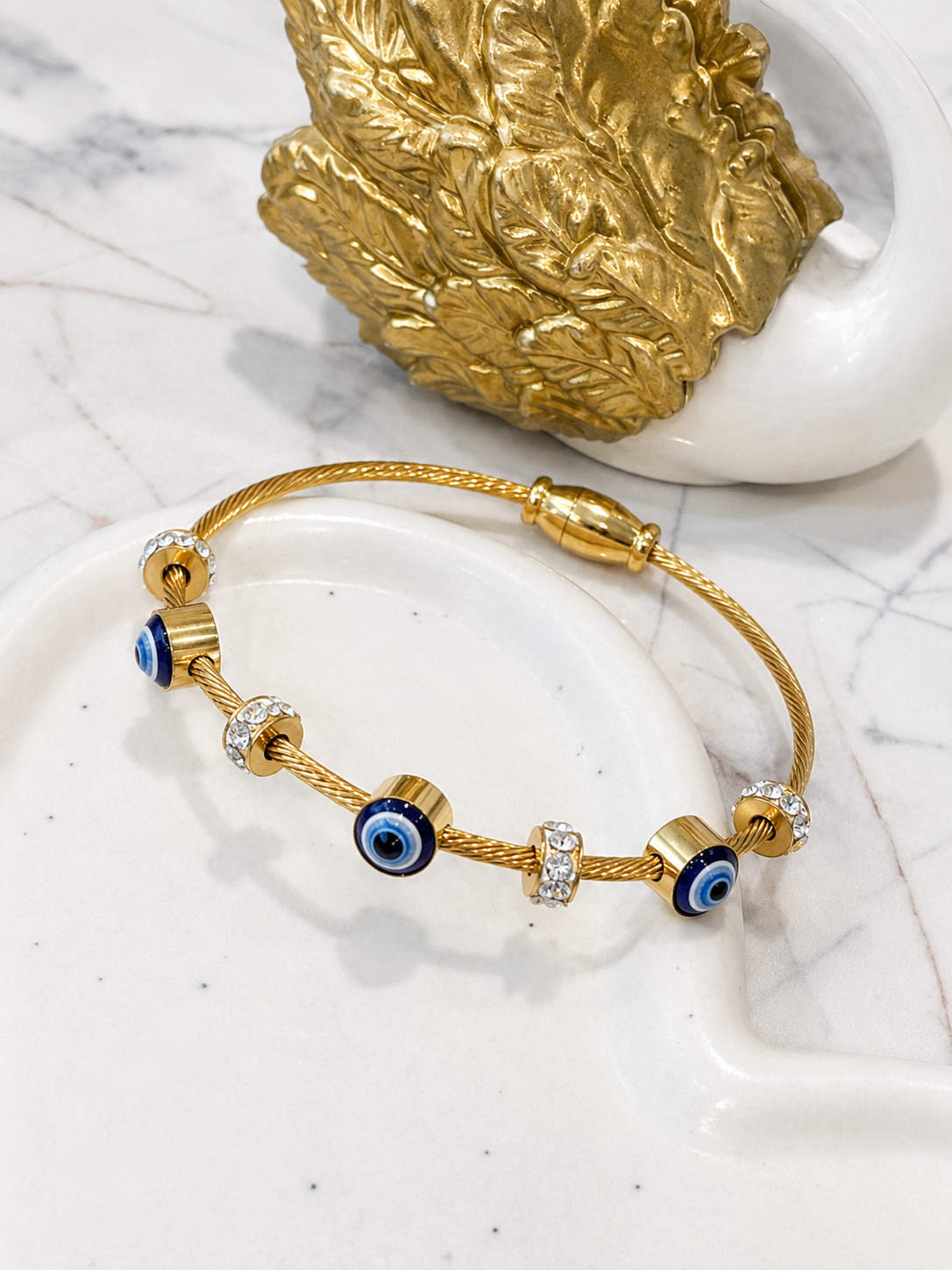 Evil eye bangle openable