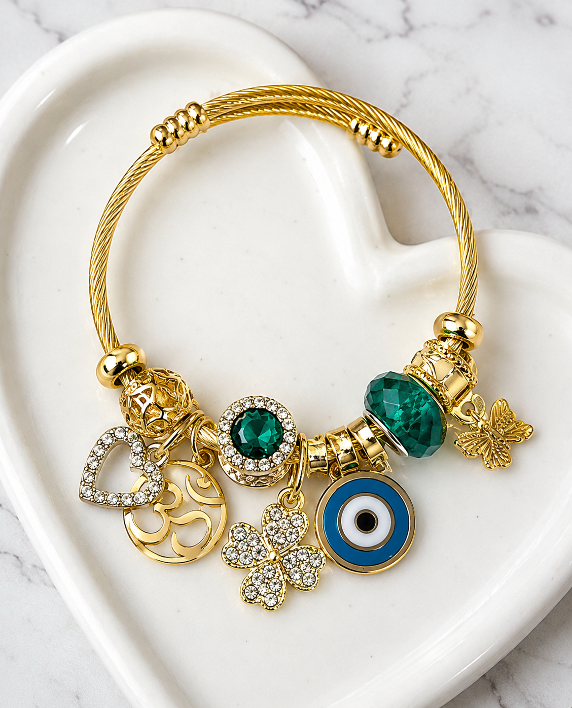 Charm bangle with omm