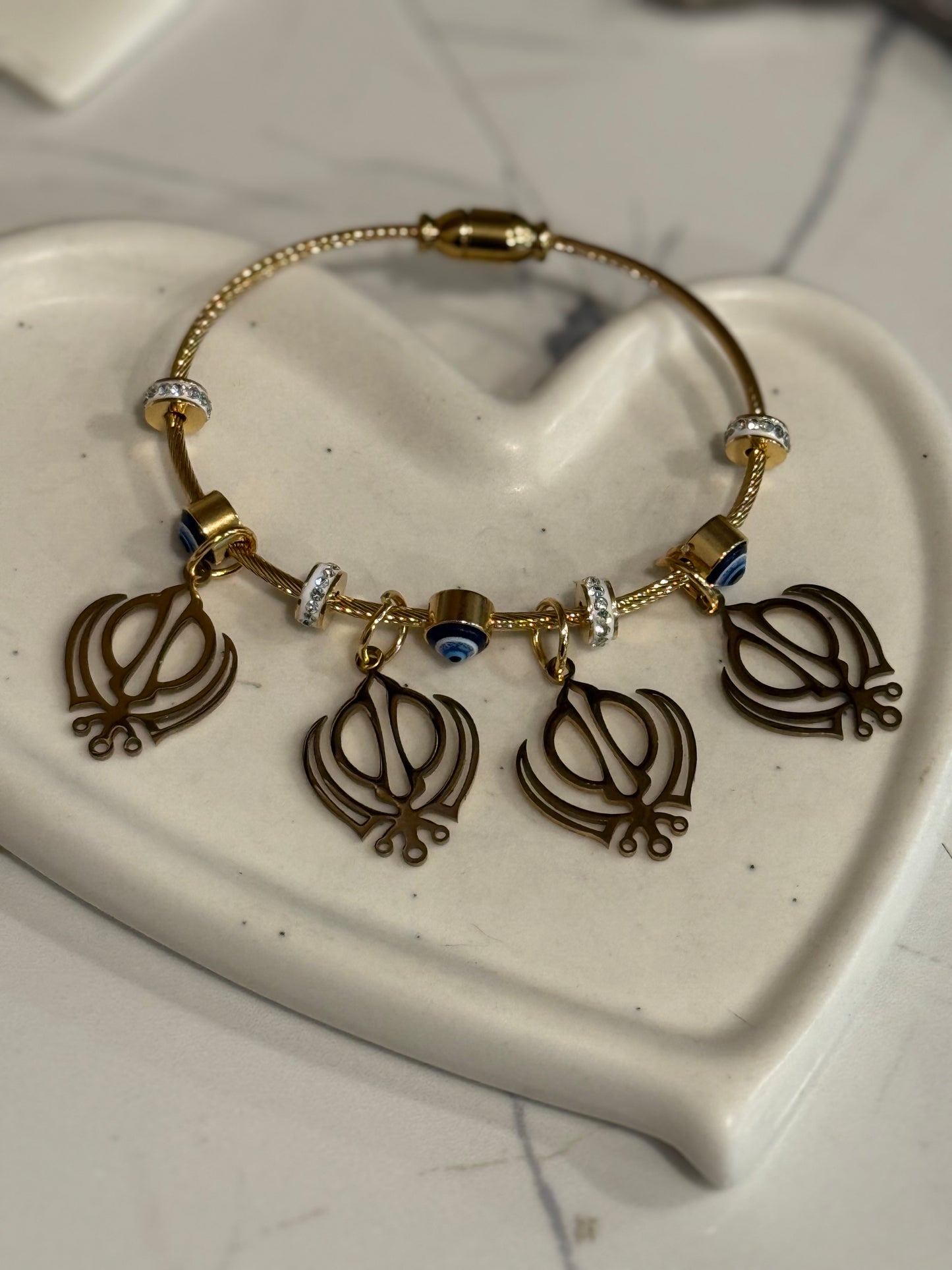 4 khanda charm bangle