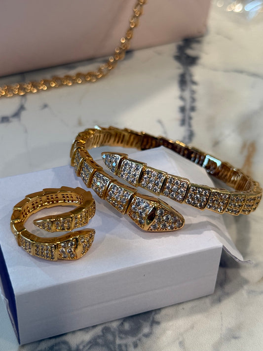 Snake bracelet with ring
