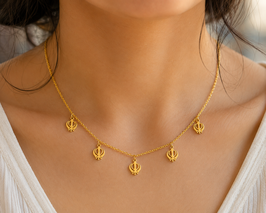 5 tinny Khanda necklace