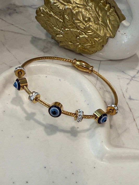 Evil eye bangle openable