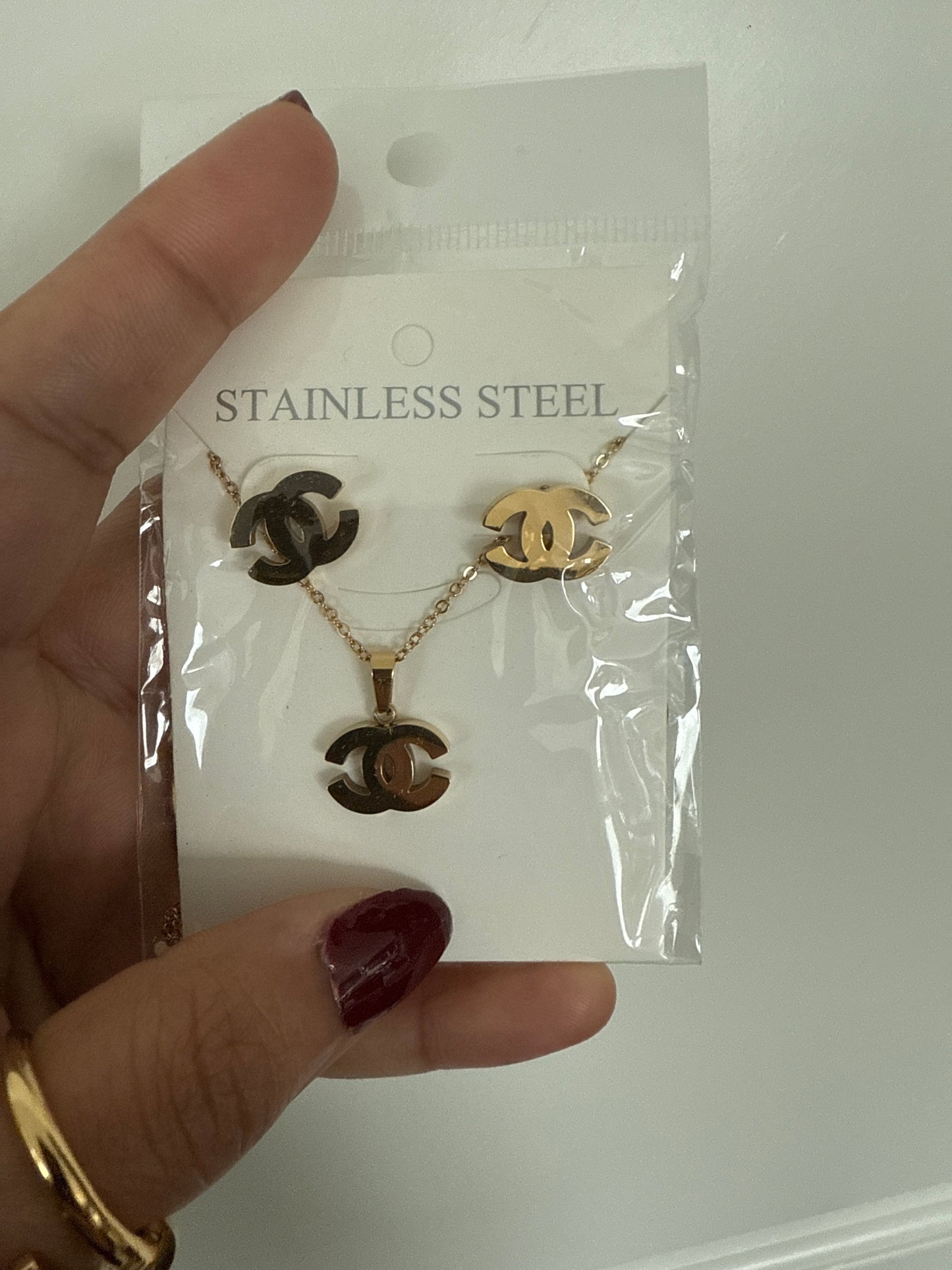 Stainless necklace set