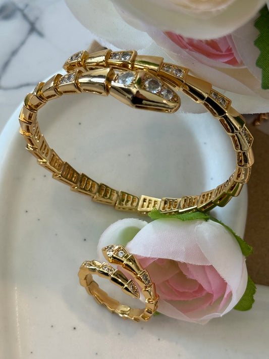 Snake bracelet with ring