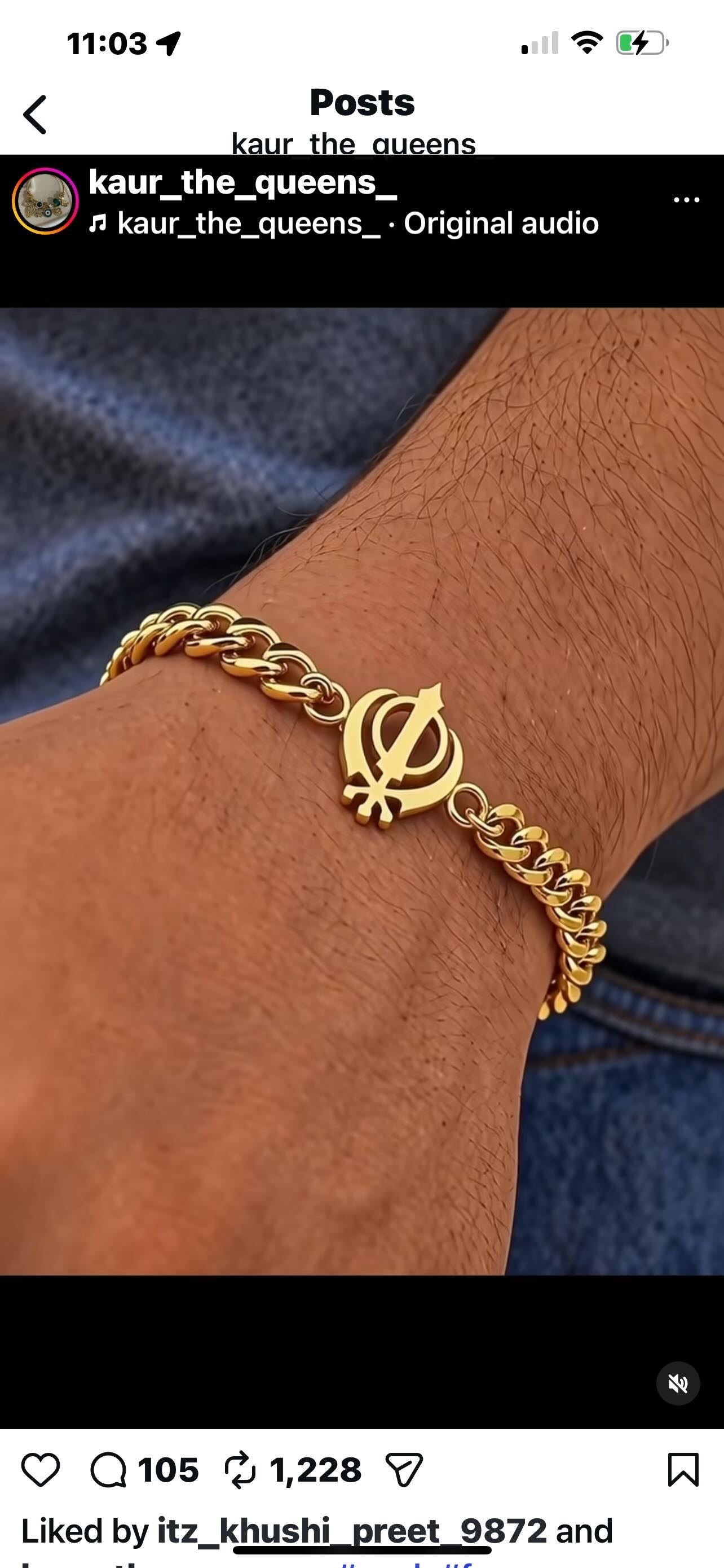 Khanda Cubin chain bracelet