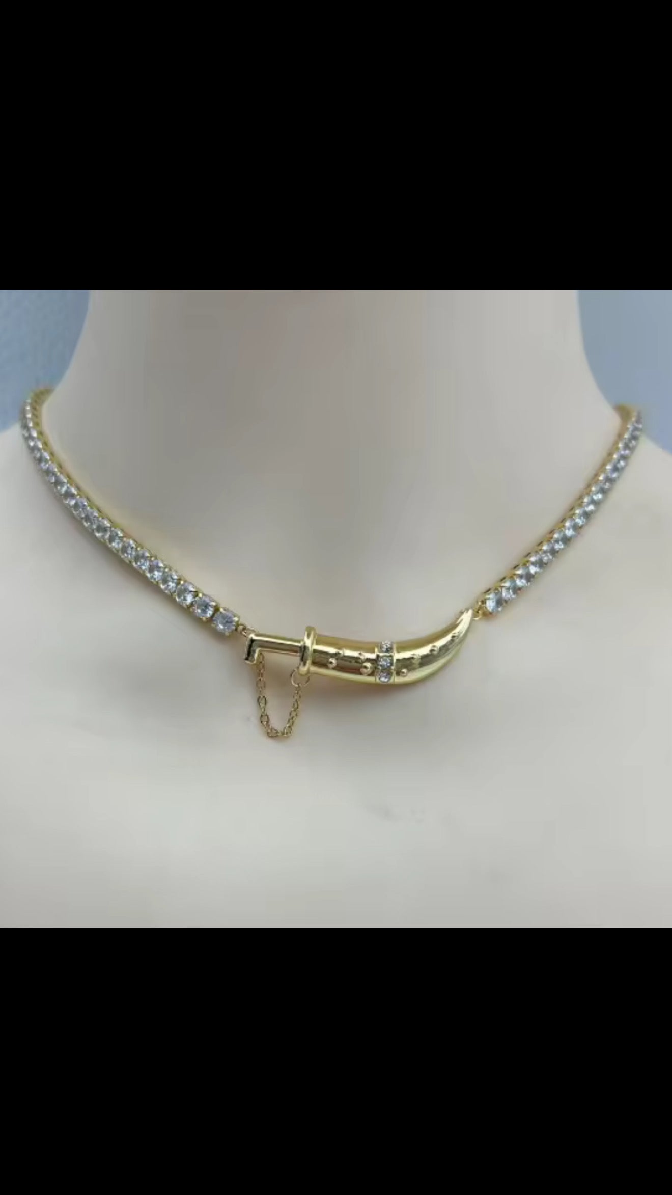 ➡️ Kirpan Pendant with Diamond Tennis Chain