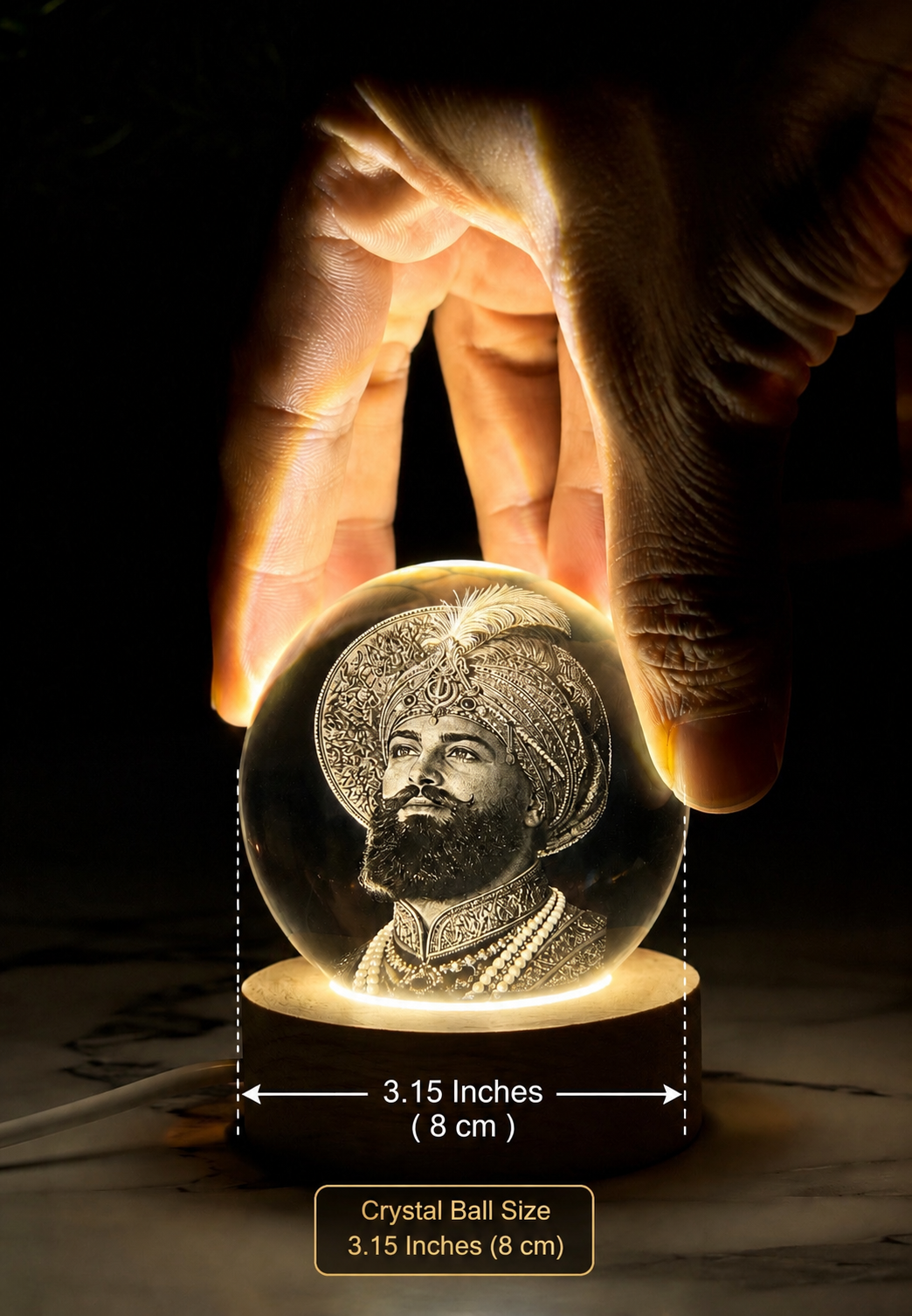Guru Gobind Inch g Crystal ball Crystal Ball Size: 3.15 Inches (8 cm)