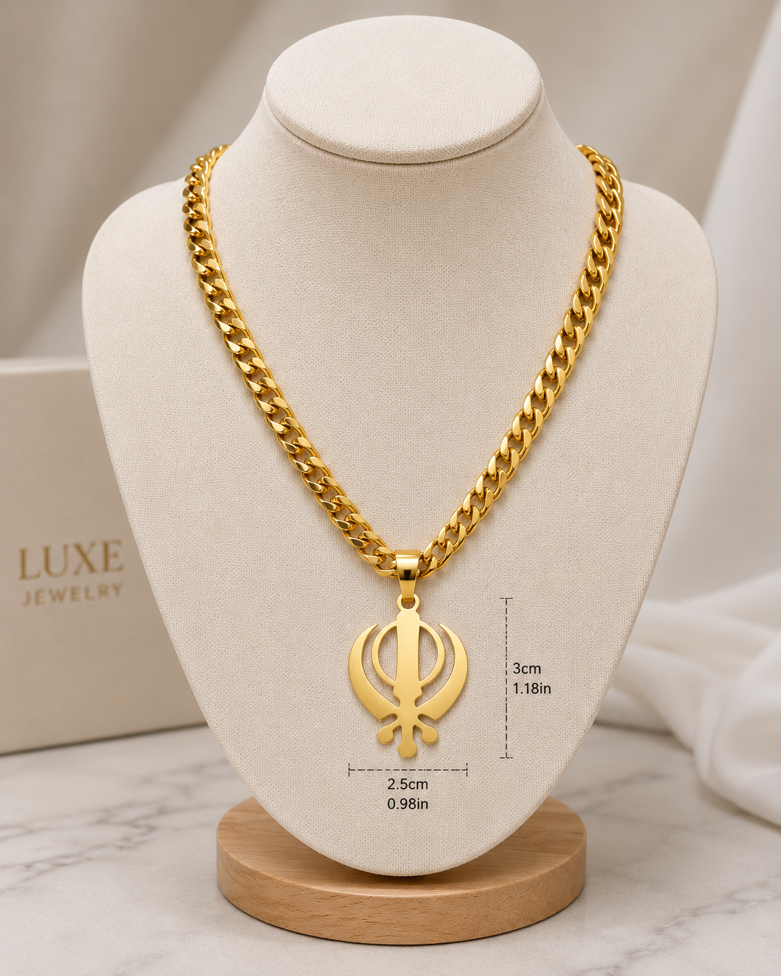 Khanda with heavy chain