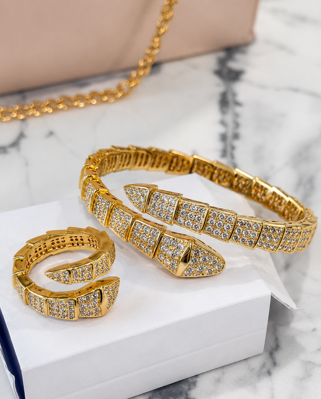 Snake bracelet with ring
