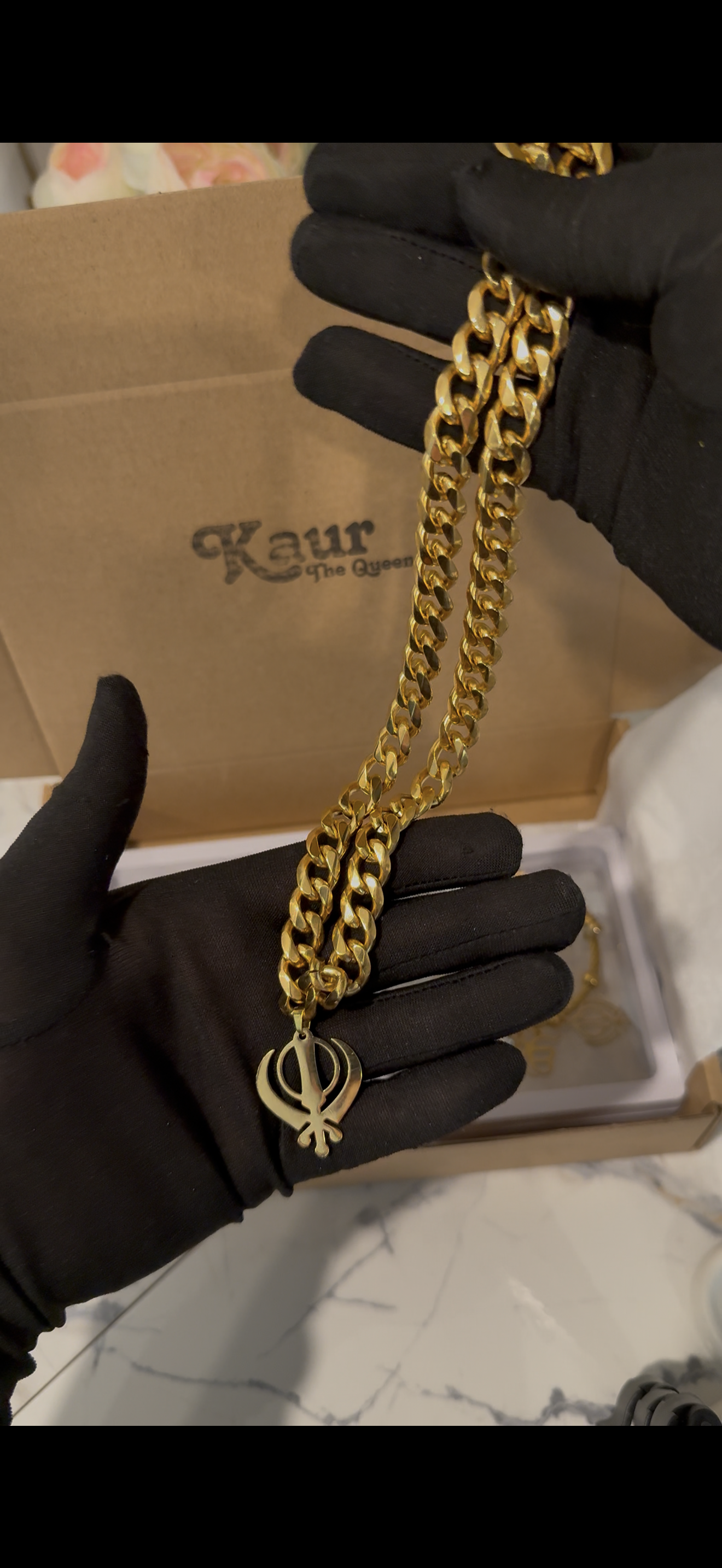 Khanda with heavy chain